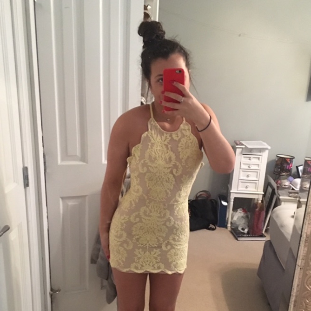 Inka lace dress (yellow)